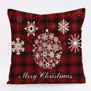 Red and black plaid christmas linen cushion cover living room decor by Decorbites