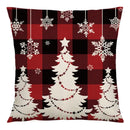 Red and black plaid christmas linen cushion cover living room decor by Decorbites