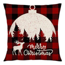 Red and black plaid christmas linen cushion cover living room decor by Decorbites