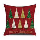 Festive red christmas linen cushion cover set living room decor by Decorbites