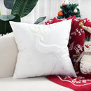 Red velvet christmas patchwork merrychristmas cushion cover living room by Decorbites