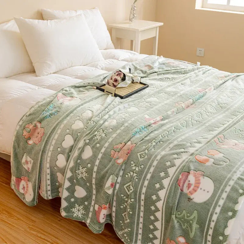 GobekUsa Christmas Pattern Printed Soft Blanket: Fine Fluffy Multi-Purpose Bed Sofa Cover, photo 14 of 15