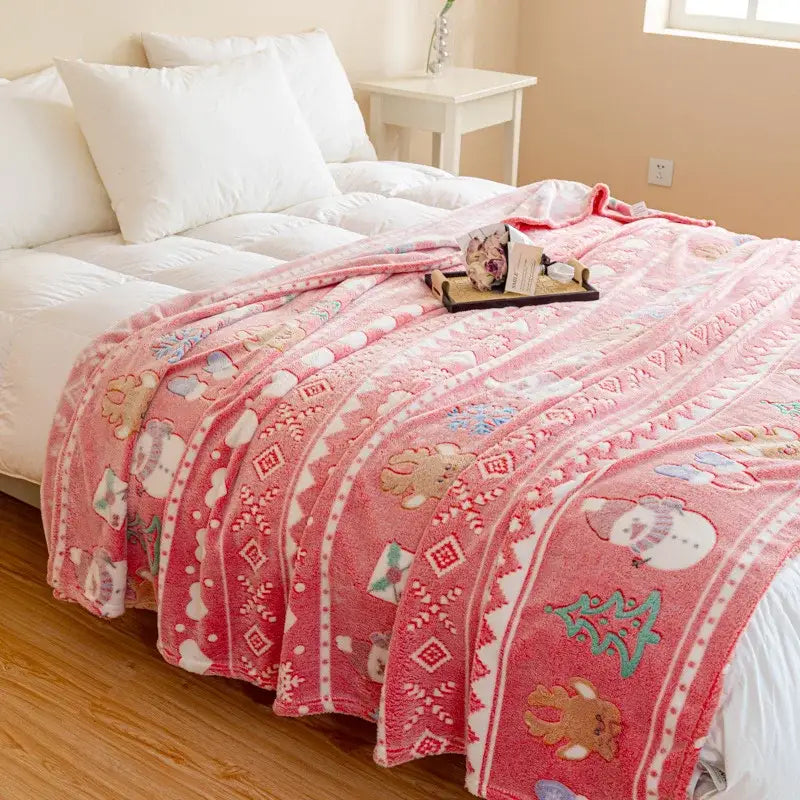 GobekUsa Christmas Pattern Printed Soft Blanket: Fine Fluffy Multi-Purpose Bed Sofa Cover, photo 13 of 15
