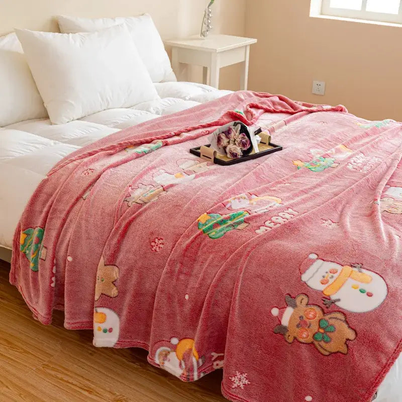 GobekUsa Christmas Pattern Printed Soft Blanket: Fine Fluffy Multi-Purpose Bed Sofa Cover, photo 8 of 15