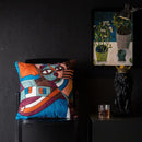 Picasso style abstract cat cushion cover living room decor by Decorbites