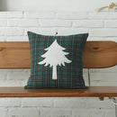 Green and white christmas plaid cotton cushion cover living room by Decorbites