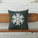 Green and white christmas plaid cotton cushion cover living room by Decorbites