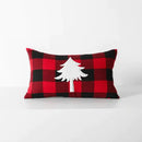 Snowflake red & black plaid cushion cover living room decor by Decorbites