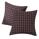 Navy & red christmas plaid pillow covers living room decor by Decorbites