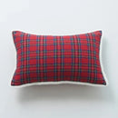 Christmas plaid print pillow case set red & white living room decor by Decorbites