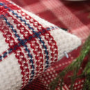 Festive red & white plaid weave cushion cover living room decor by Decorbites