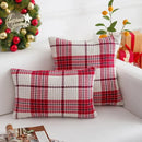 Festive red & white plaid weave cushion cover living room decor by Decorbites