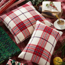 Festive red & white plaid weave cushion cover living room decor by Decorbites
