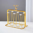 GobekUsa Christmas Reindeer Cups Holder Set for Drying, Decorated with Transparent Glacier Water Glass