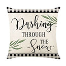 Red and white plaid snow elk pillow cover living room decor by Decorbites