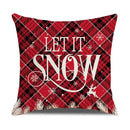 Red and white plaid snow elk pillow cover living room decor by Decorbites