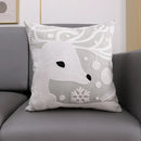 Red and green christmas snowflake deer cushion cover living room by Decorbites