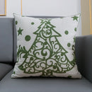 Red and green christmas snowflake deer cushion cover living room by Decorbites