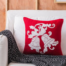 Red snowflake elk embroidered pillowcases living room cushion cover by Decorbites