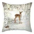 Winter woodland christmas soft plush cushion cover bedroom decor by Decorbites
