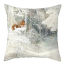 Winter woodland christmas soft plush cushion cover bedroom decor by Decorbites