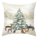 Winter woodland christmas soft plush cushion cover bedroom decor by Decorbites