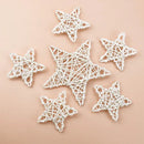 White woven rattan star wreath home decoration bedroom diy plant by Decorbites
