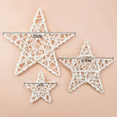 White woven rattan star wreath home decoration bedroom diy plant by Decorbites
