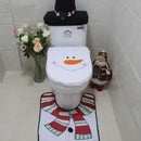 Red santa claus christmas toilet decoration set bathroom plush fabric by Decorbites