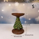 Festive green & brown resin tree candle holder dining room decor by Decorbites