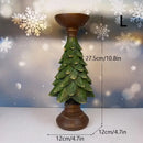 Festive green & brown resin tree candle holder dining room decor by Decorbites