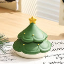 Creative green & brown christmas tree ceramic ashtray office decor by Decorbites