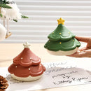 Creative green & brown christmas tree ceramic ashtray office decor by Decorbites