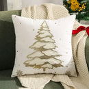 Embroidered gold & silver christmas tree cushion cover living room by Decorbites