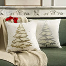 Emerald green velvet christmas tree embroidered cushion covers living room by Decorbites