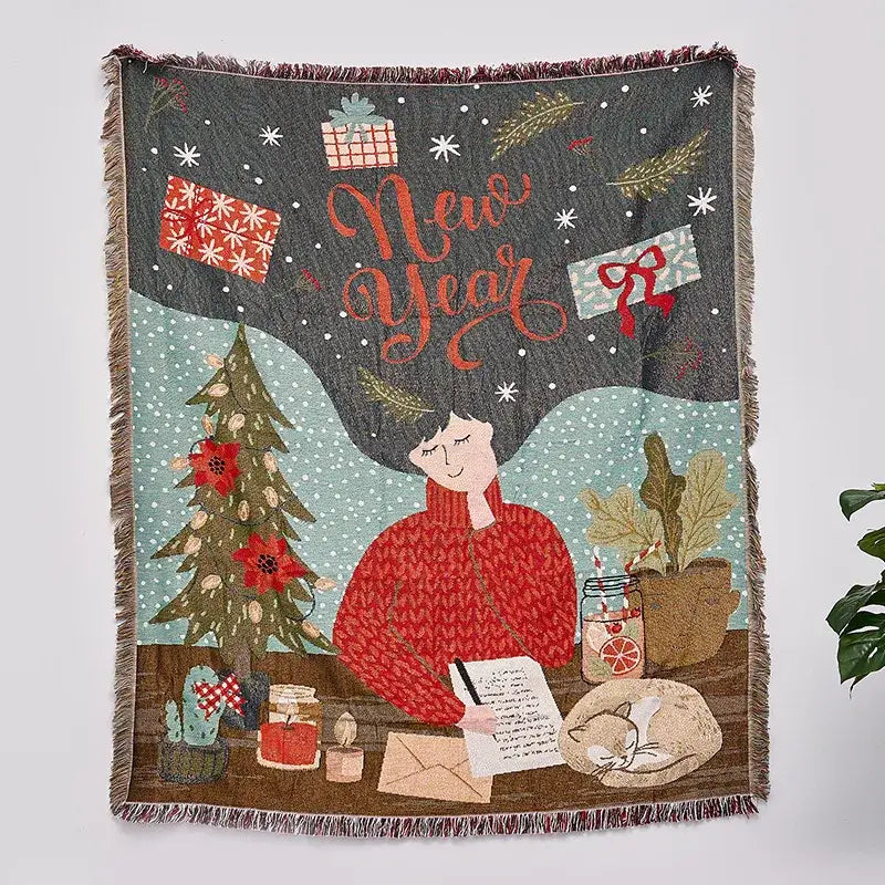 GobekUsa Christmas Tree Knitted Throw Blanket, photo 7 of 20