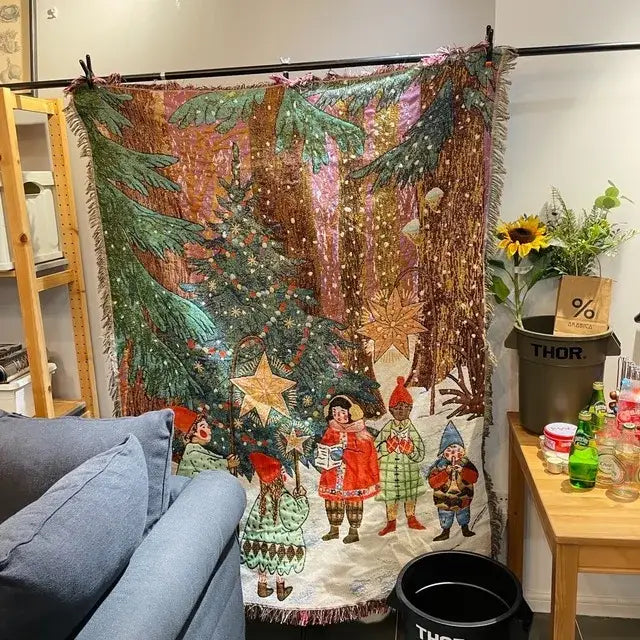 GobekUsa Christmas Tree Knitted Throw Blanket, photo 10 of 20