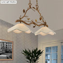 GobekUsa Classic 2-Head Resin Branch Suspension Light with Scalloped Shade - Brown