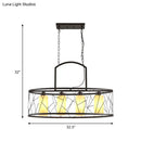 GobekUsa Classic Black Metal Rectangle Island Ceiling Light with 4 Hanging Lamps for Dining Room