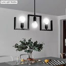 GobekUsa Classic Exposed Bulb Pendant Light in Black - 3 Metal Island Lights