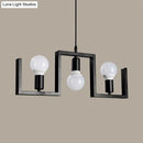 GobekUsa Classic Exposed Bulb Pendant Light in Black - 3 Metal Island Lights