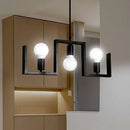 GobekUsa Classic Exposed Bulb Pendant Light in Black - 3 Metal Island Lights