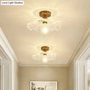 GobekUsa Classic Glass Ceiling Light Fixture w/ Brass Lamp Holder for Corridors