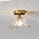 GobekUsa Classic Glass Ceiling Light Fixture w/ Brass Lamp Holder for Corridors
