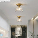 GobekUsa Classic Glass Ceiling Light Fixture w/ Brass Lamp Holder for Corridors
