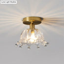 GobekUsa Classic Glass Ceiling Light Fixture w/ Brass Lamp Holder for Corridors