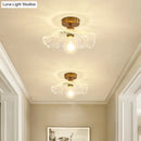 GobekUsa Classic Glass Ceiling Light Fixture w/ Brass Lamp Holder for Corridors