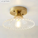 GobekUsa Classic Glass Ceiling Light Fixture w/ Brass Lamp Holder for Corridors