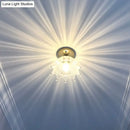 GobekUsa Classic Glass Ceiling Light Fixture w/ Brass Lamp Holder for Corridors