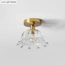 GobekUsa Classic Glass Ceiling Light Fixture w/ Brass Lamp Holder for Corridors